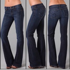COH Ingrid Low Waist Flare Denim Jeans Dark Wash